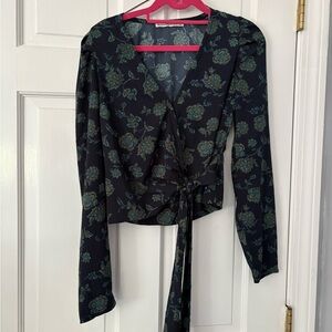 Abercrombie & Floral Blouse/Wrap top